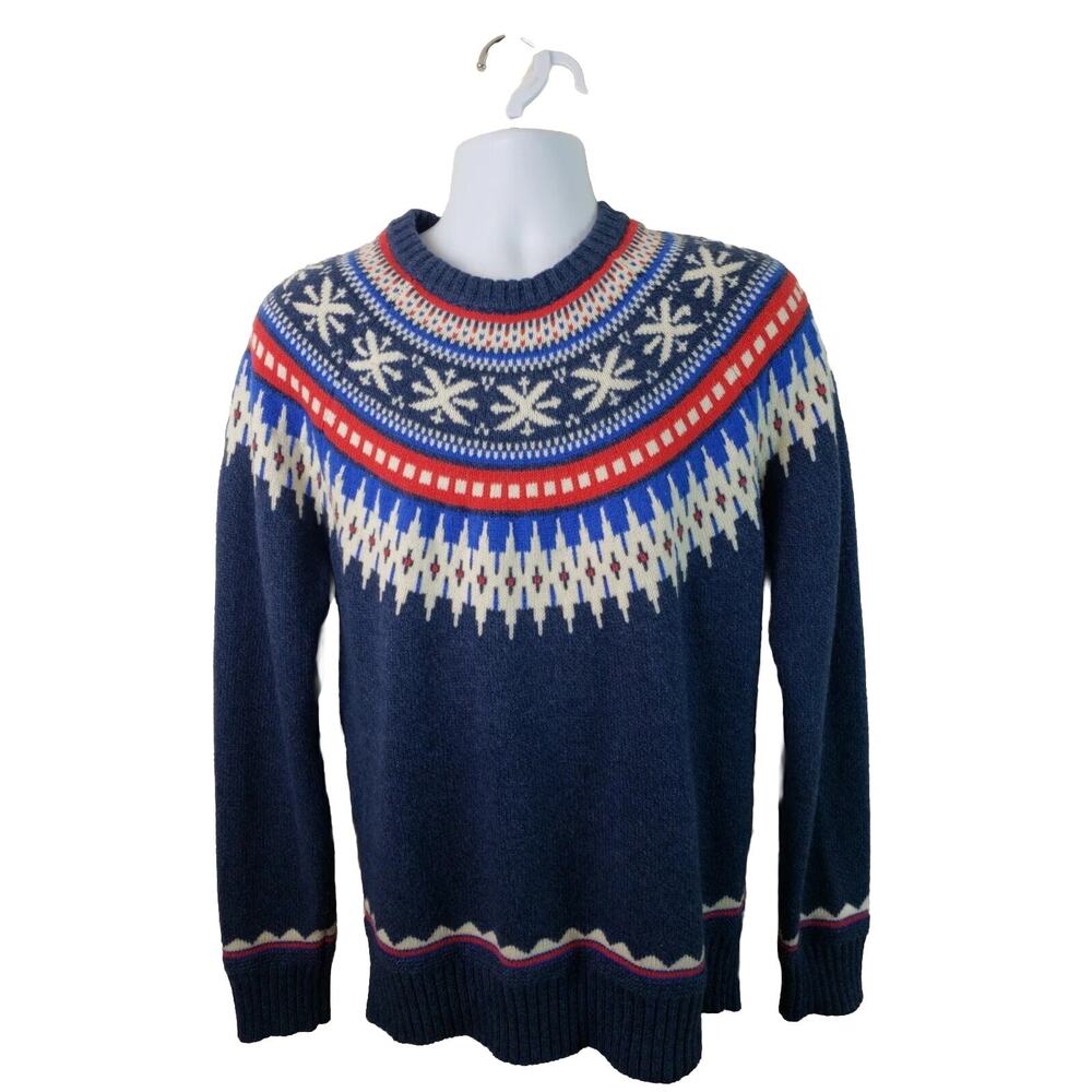 Official American Eagle Christmas Winter Patterned Sweater Blue Size Medium